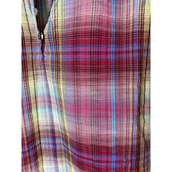 Bit & Bridle Size Medium Shirt Plaid Tunic Popover Top Tartan Western Wear - Picture 5 of 7